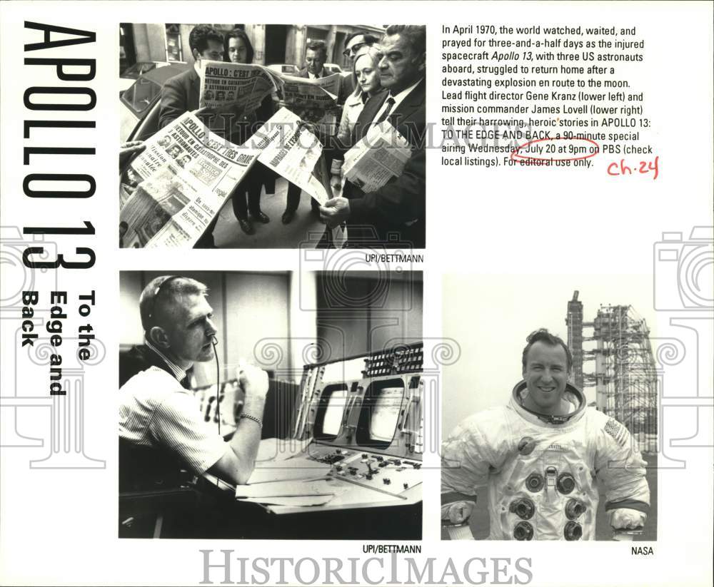 Press Photo Composite for "Apollo 13 To The Edge And Back" Television Special