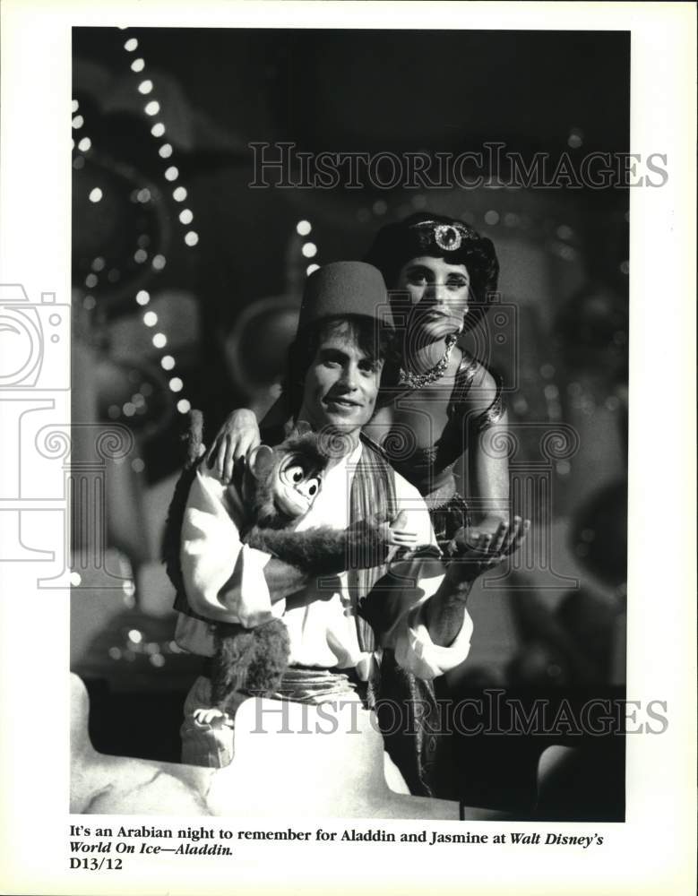 1996 Press Photo Aladdin and Jasmine at Walt Disney's "World on Ice - Aladdin"- Historic Images