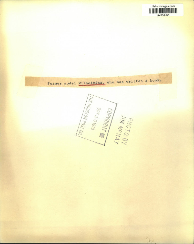 1978 Press Photo Wilhelmina, Model and Author - syp43954