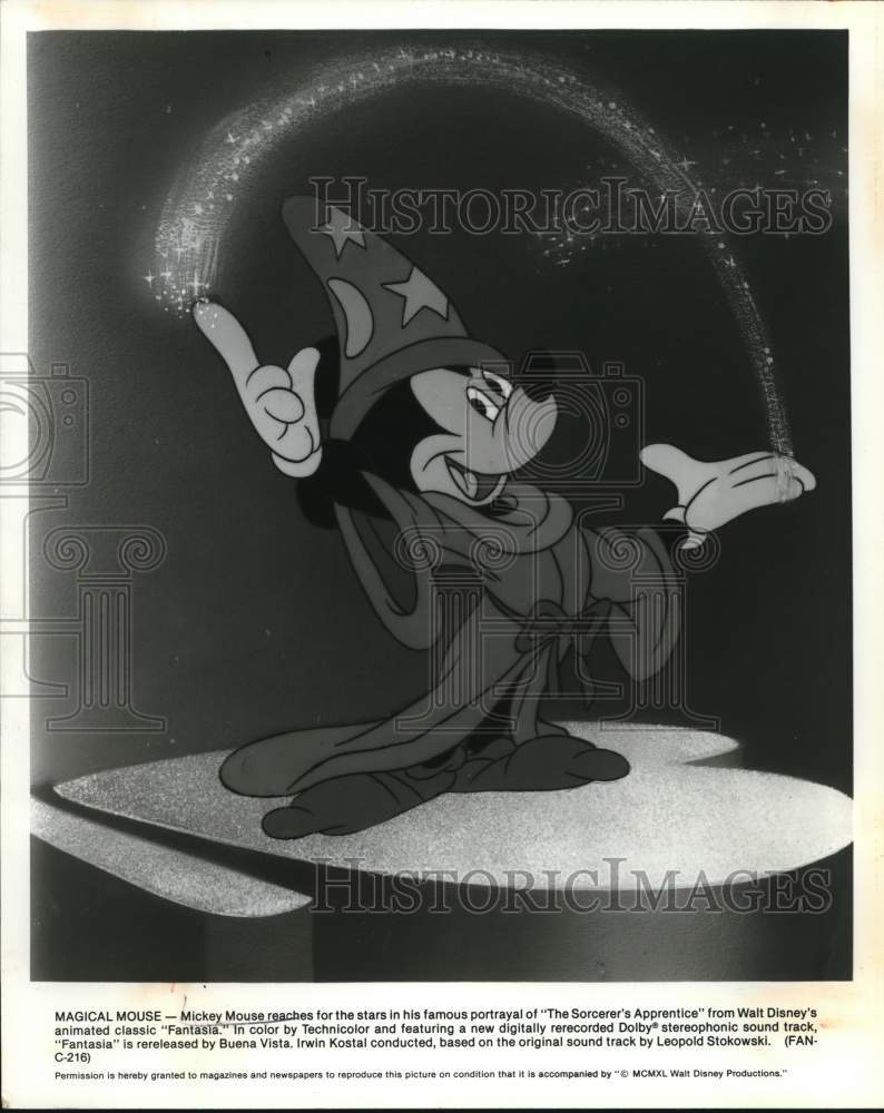 1990 Press Photo Mickey Mouse Character on Disney's "The Sorcerer's Apprentice"- Historic Images