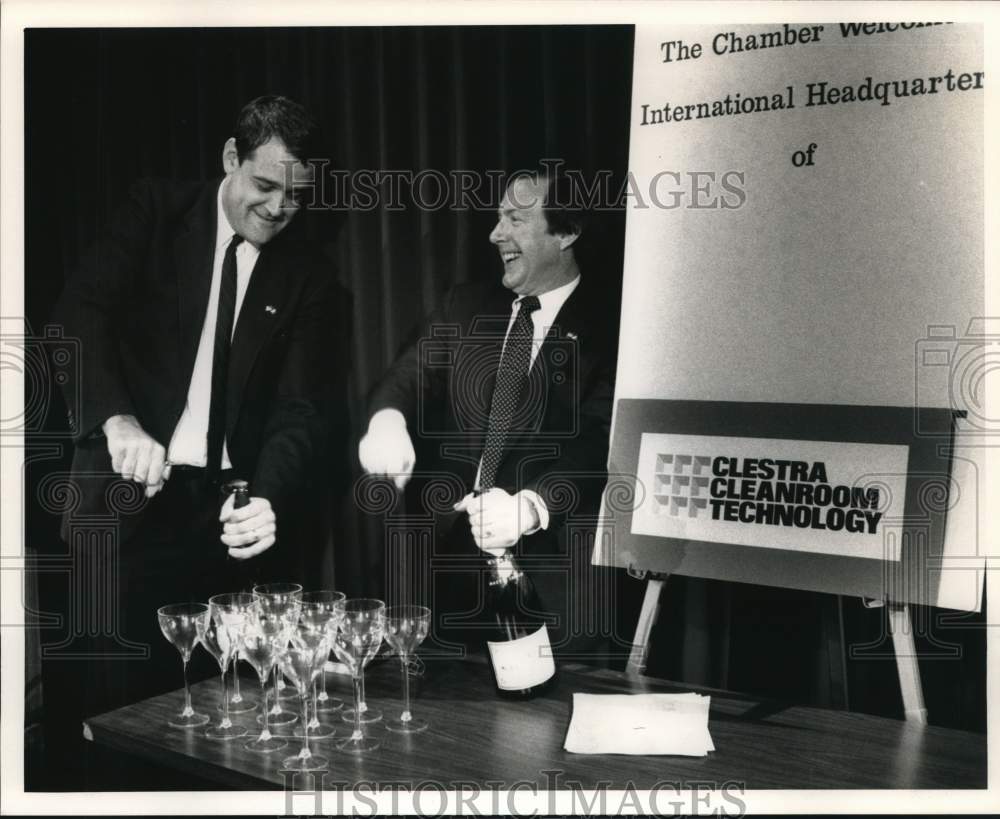 Press Photo Clestra Officials Jean Charles Pauze & Lawrence Wetzel in Syracuse