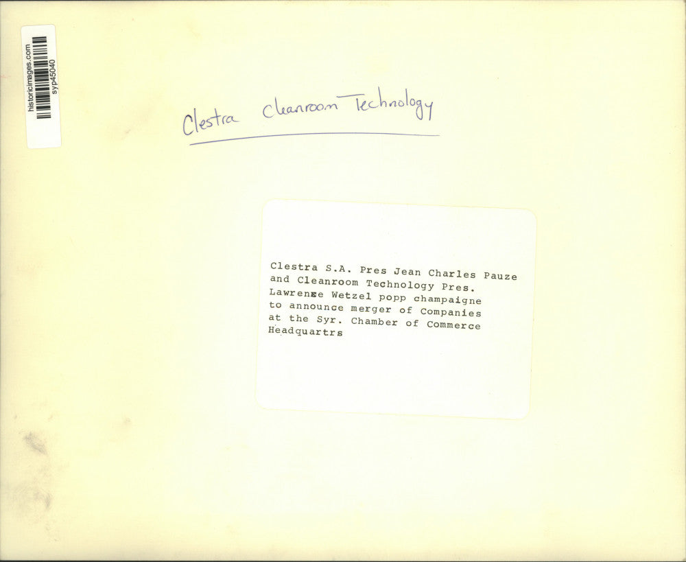 Press Photo Clestra Officials Jean Charles Pauze & Lawrence Wetzel in Syracuse