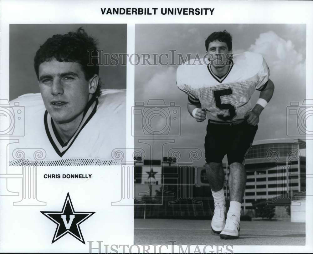 1990 Press Photo Chris Donnelly, Vanderbilt University Football Player- Historic Images