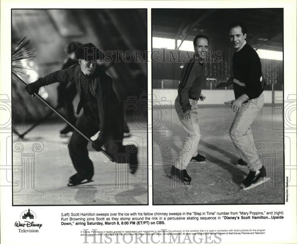 Press Photo Scenes from "Disney's Scott Hamilton...Upside Down" on CBS- Historic Images