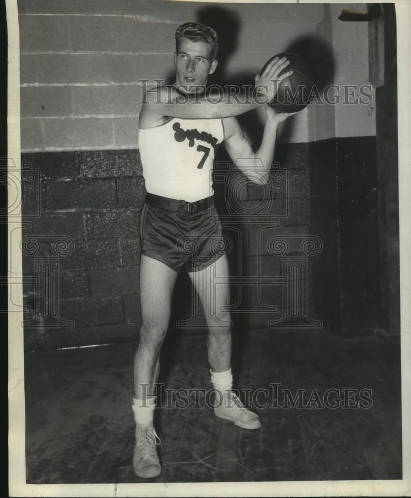 1949 Press Photo Francis J. Miller, Syracuse University basketball, New York- Historic Images