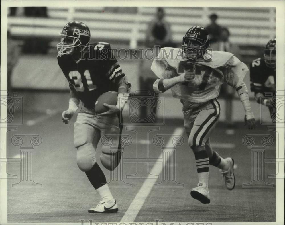 1985 Press Photo Central Square vs Jamesville Dewitt football, New York- Historic Images