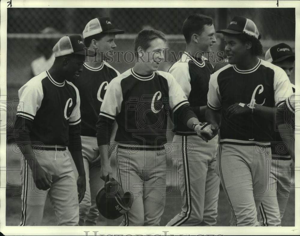 1988 Press Photo Corcoran baseball player Pat Case is congratulated by teammate- Historic Images