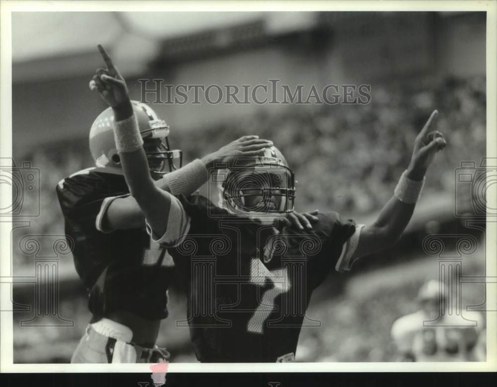 1990 Press Photo Syracuse University vs Rutgers football game, New York- Historic Images