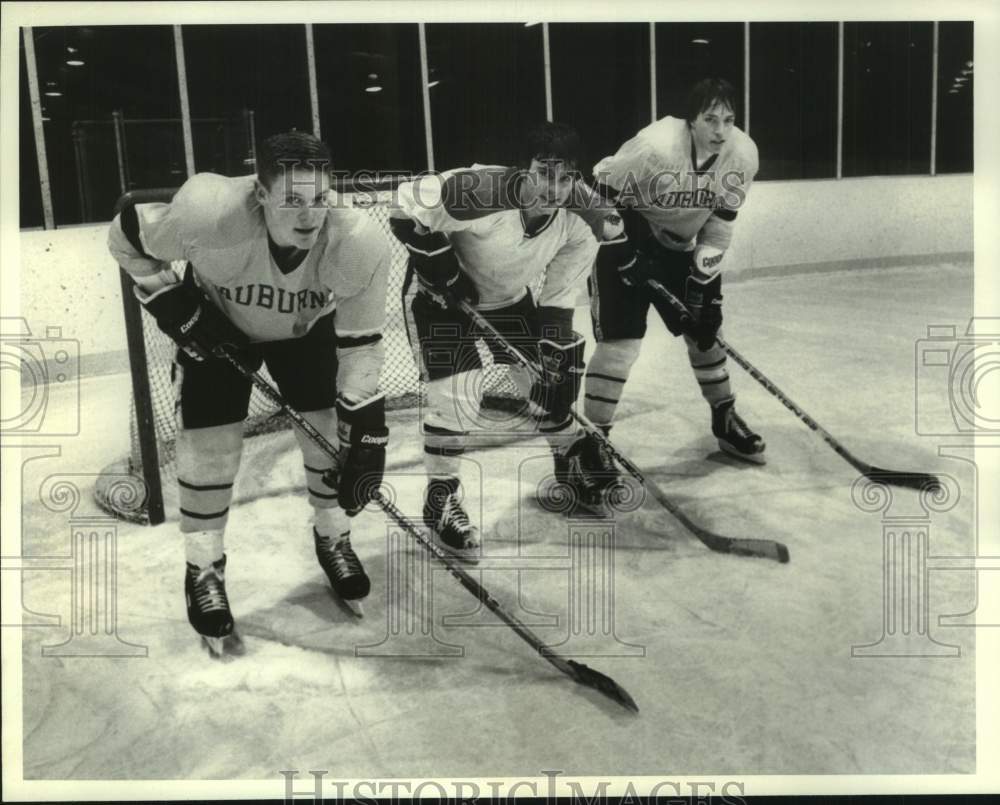 Press Photo Auburn, New York High School Hockey Stars - sys05738- Historic Images