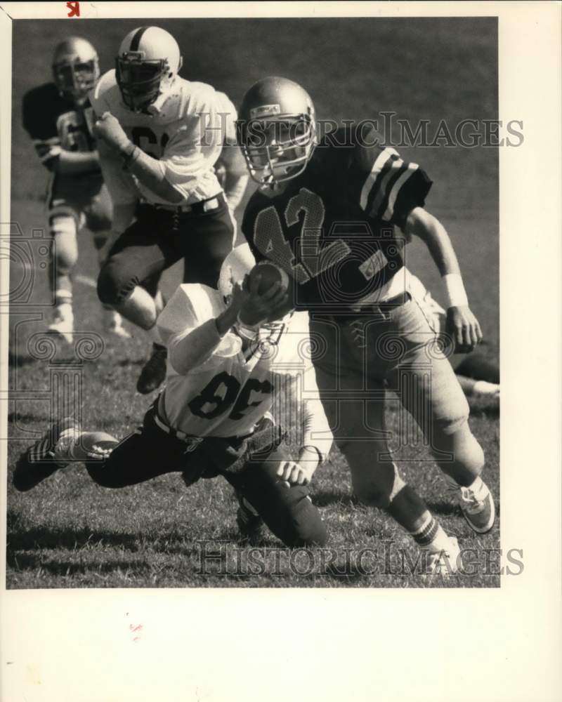 1988 Press Photo Skaneateles Football Player Brian Eberhardt at Marcellus Game- Historic Images