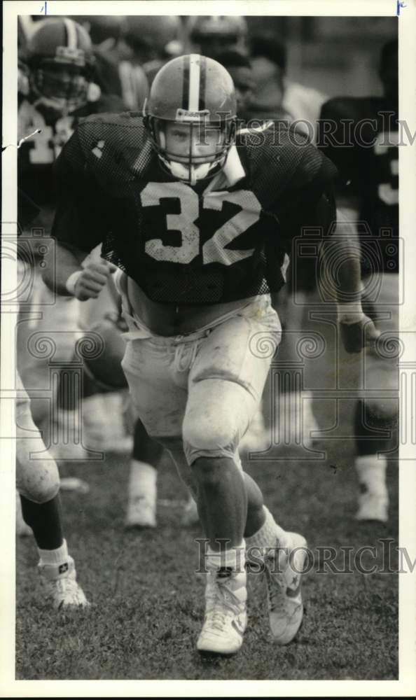 1989 Press Photo Syracuse University Football Player Sean Barowski in practice- Historic Images