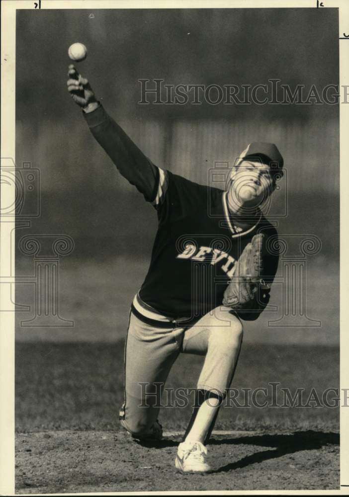 Press Photo J. C. Jones, Devils baseball player throwing ball - sys06352- Historic Images