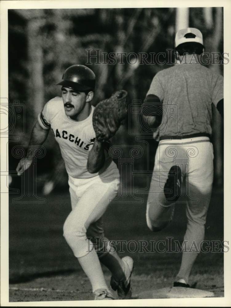 1982 Press Photo Rich Primerano, injured softball player - sys06363- Historic Images