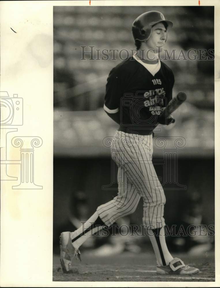 1985 Press Photo Dave Perritano, lead-off batter for Central NY, New York- Historic Images