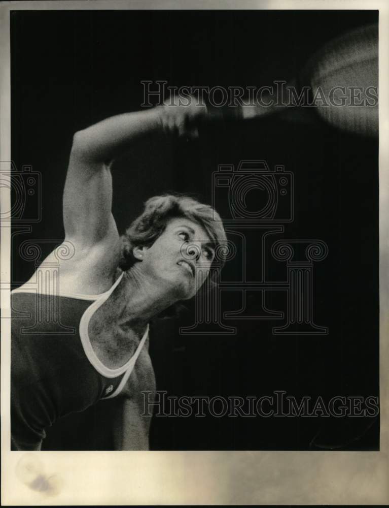 1983 Press Photo Tennis Player Kitty Barrett at Pine Grove Tennis Club Match- Historic Images