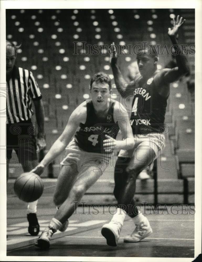 1987 Press Photo Basketball Player Kevin Huston at Empire State Games- Historic Images