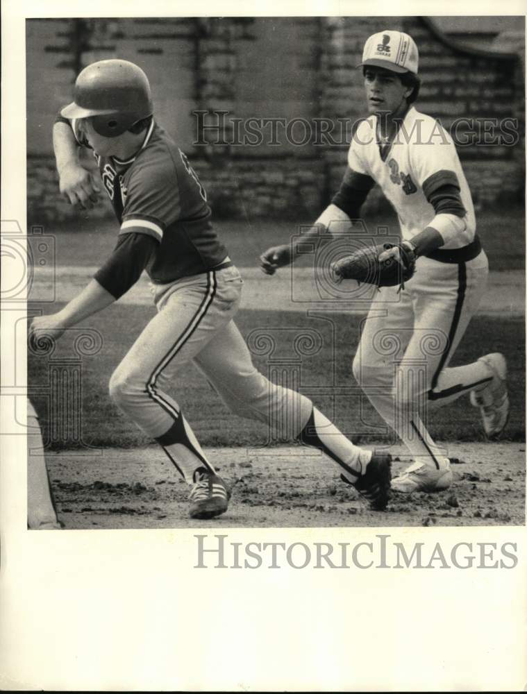 1984 Press Photo Jim Walter and Greg Pirano, Baseball Players in New York Game- Historic Images