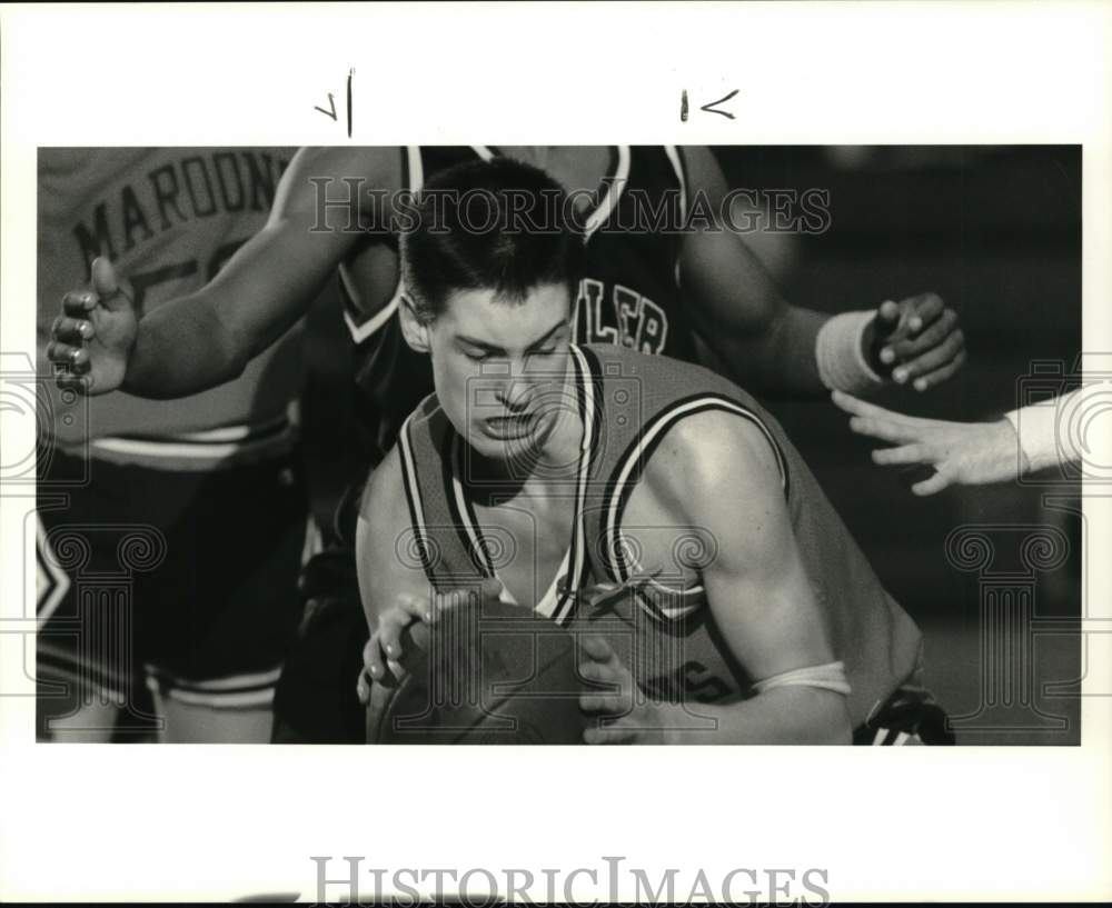 1991 Press Photo Auburn Basketball Player Tim Lattimore in LeMoyne College Game- Historic Images