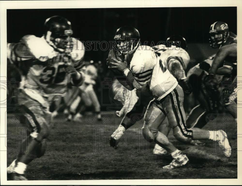 1989 Press Photo Henninger&#39;s Andy Joyce During Game Against Baldwinsville- Historic Images