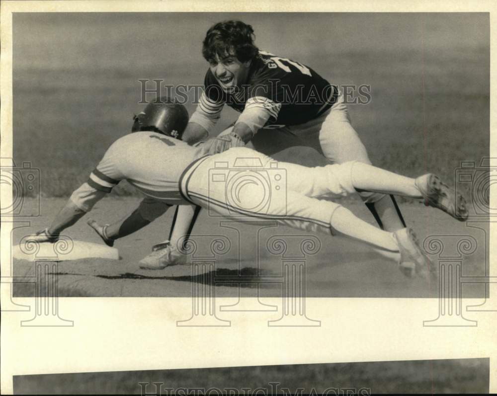 1985 Press Photo Henninger Baseball Player Joe Gangemi at Watertown Game- Historic Images