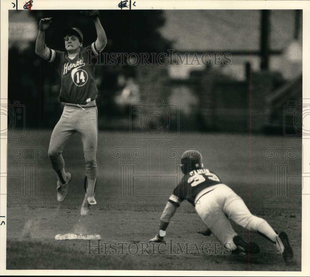 1988 Press Photo Hannibal Baseball Player Steve Chaffee at Canastota Game- Historic Images