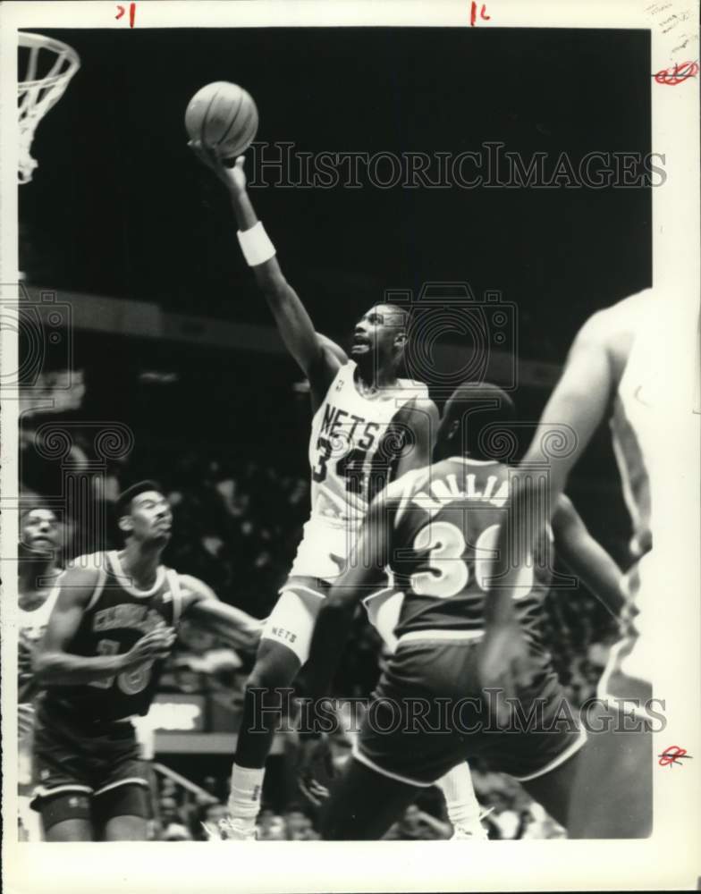 Press Photo New York Net's basketball player Chris Morris taking a shot- Historic Images