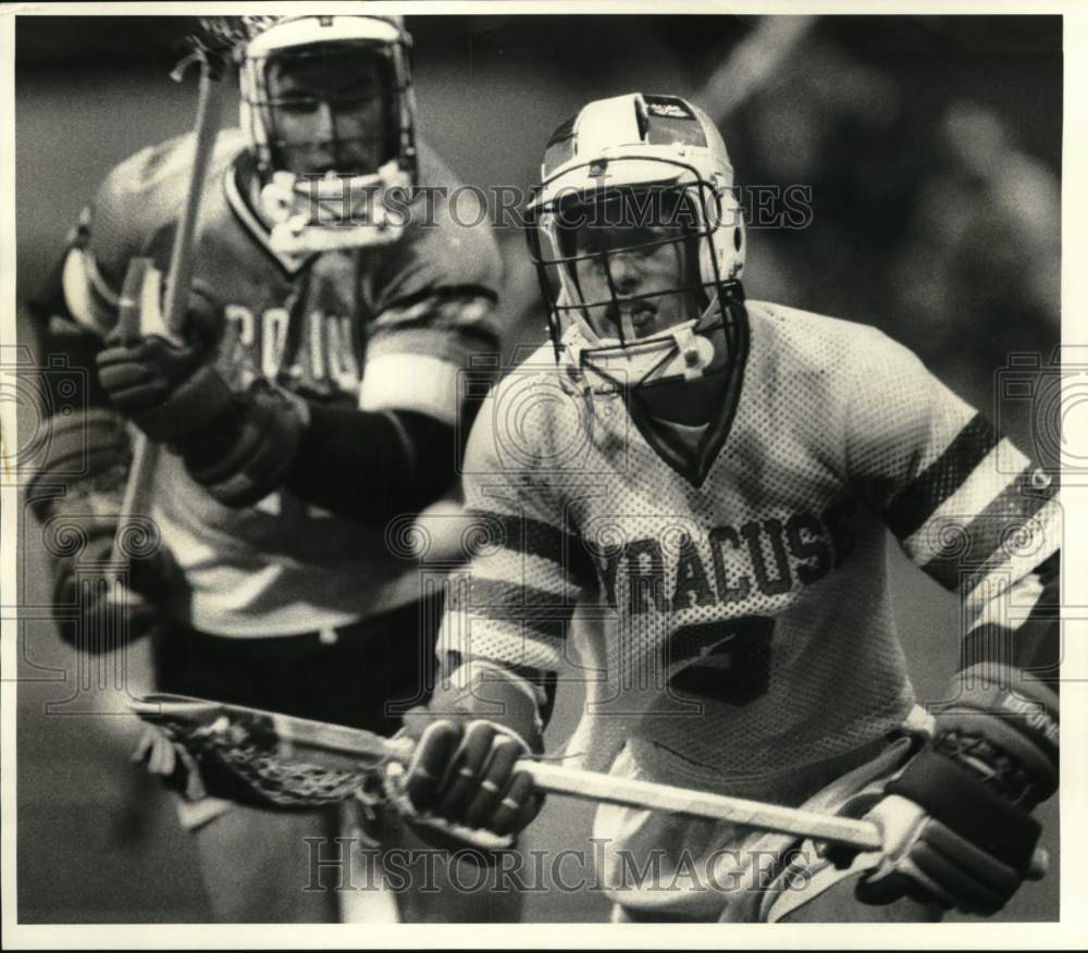 1985 Press Photo Gordon Mapes of Syracuse University in Lacrosse Game- Historic Images