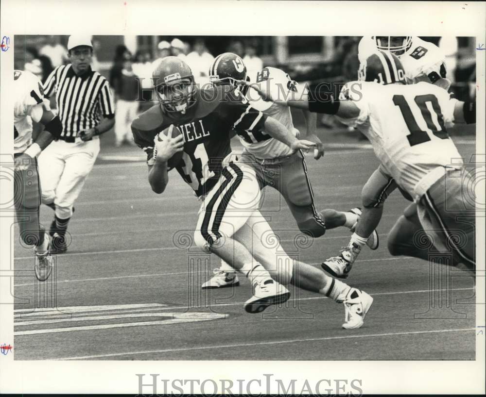 1989 Press Photo Cornell University football player John McDill runs with ball- Historic Images