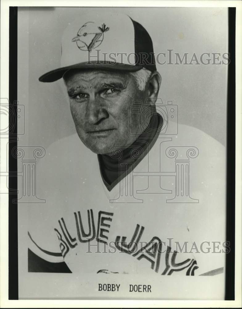 1986 Press Photo Toronto Blue Jays baseball Bobby Doerr - sys10003- Historic Images