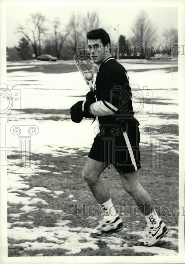 1990 Press Photo Baldwinsville lacrosse player Mike Clayton - sys10136- Historic Images