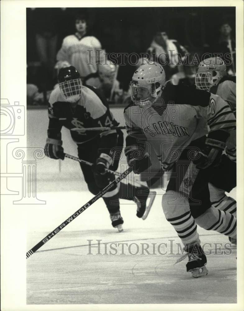 1989 Press Photo Clarkson college hockey player Mark Tretowicz - sys10166- Historic Images