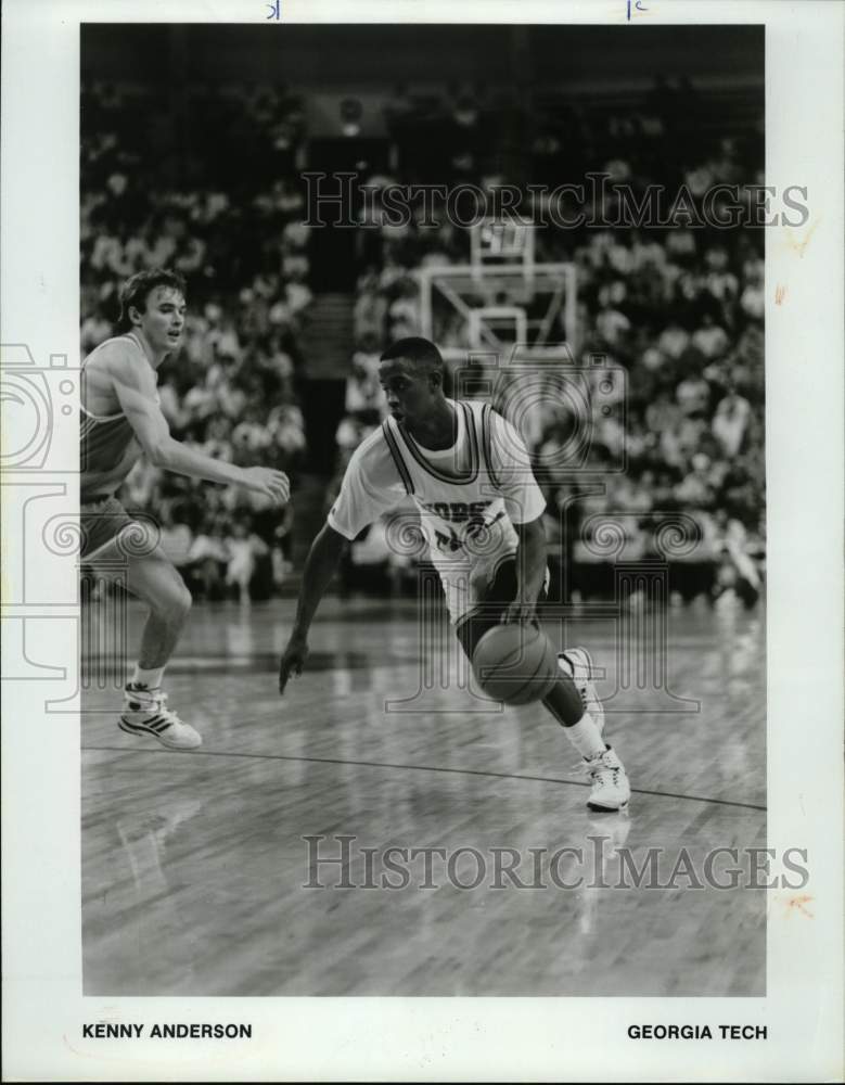 1990 Press Photo Georgia Tech college basketball player Kenny Anderson- Historic Images