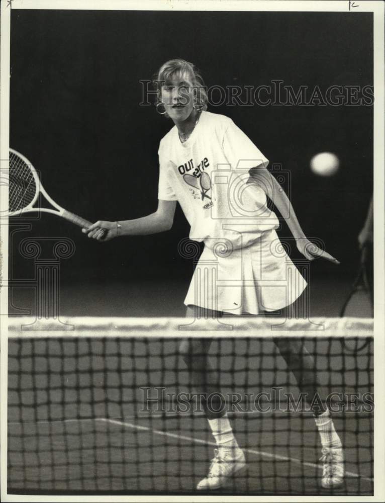 1986 Press Photo Fayetteville-Manlius High tennis player Alison Roe in final- Historic Images