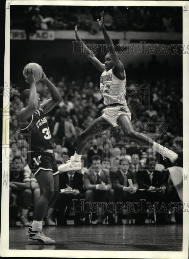 1987 Press Photo Syracuse and Villanova play men&#39;s college basketball- Historic Images