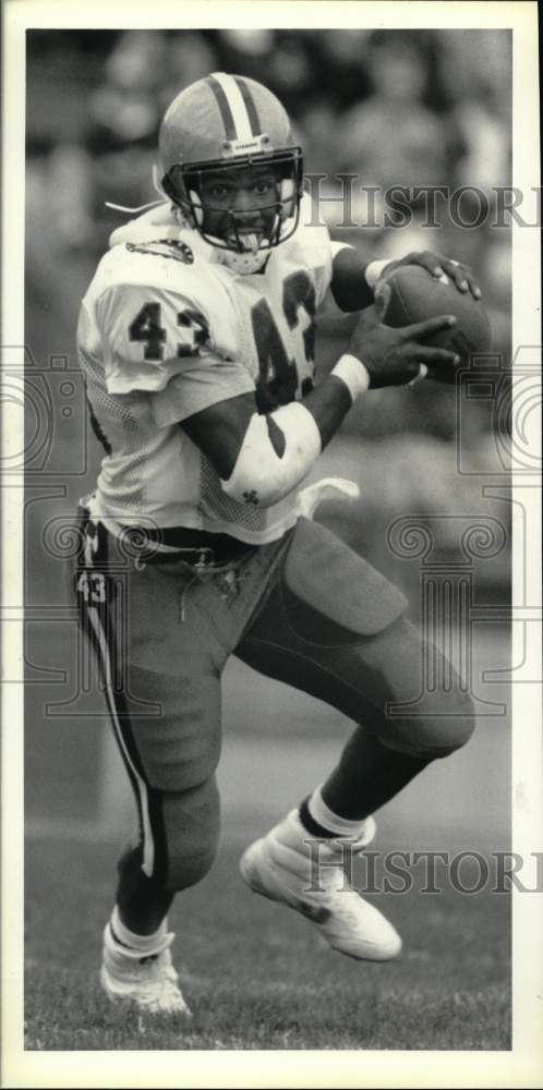 1989 Press Photo Football Player Duane Kinnon at Rutgers Game- Historic Images