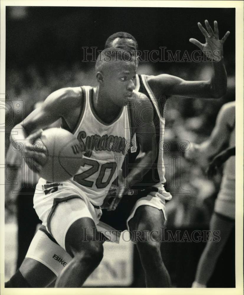 1988 Press Photo Sherman Douglas, Syracuse University Basketball Player at Game- Historic Images