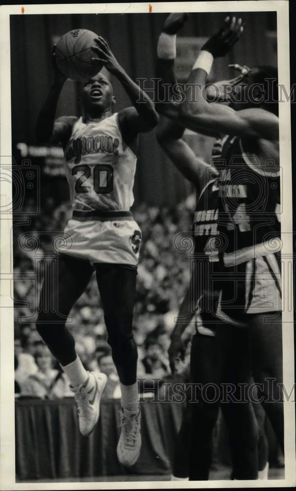 1987 Press Photo Sherman Douglas, Syracuse University Basketball Player at Game- Historic Images