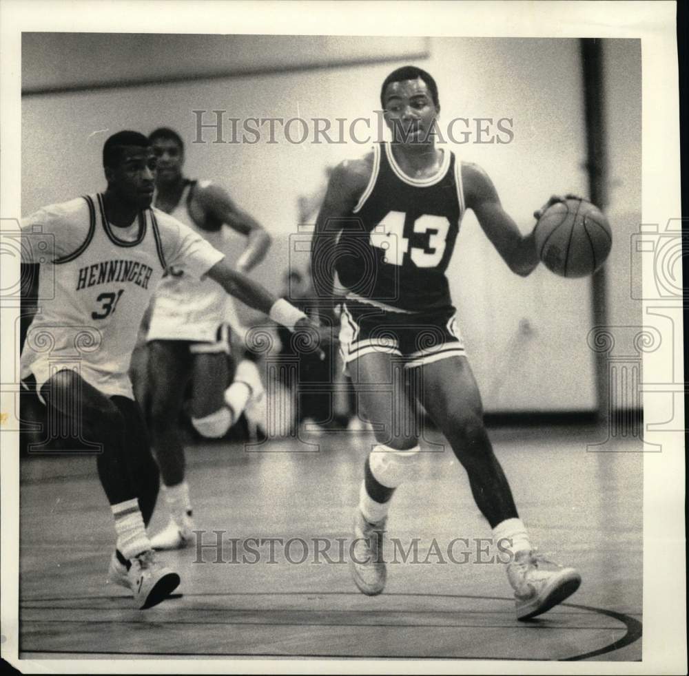 1985 Press Photo High School Basketball Players Rick Dorsey and Vaughn Williams- Historic Images