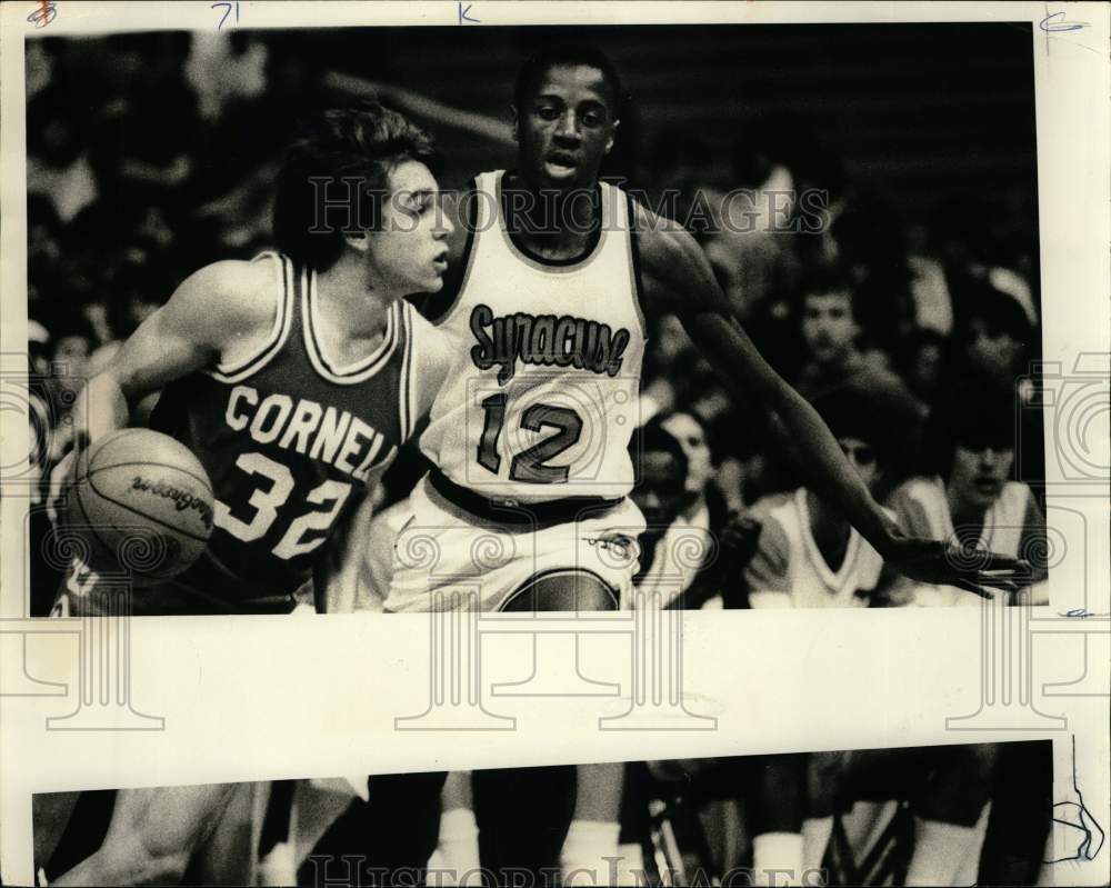 1984 Press Photo Basketball Players John Bajusz and Rafael Addison at Game- Historic Images