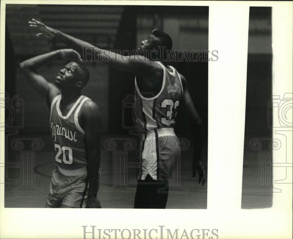 1989 Press Photo College Basketball Players Sherman Douglas & Herman Harried- Historic Images