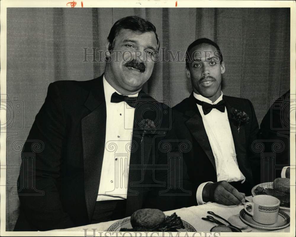 Press Photo Football Players Larry Csonka & Donnie McPherson at Genesee Classic- Historic Images