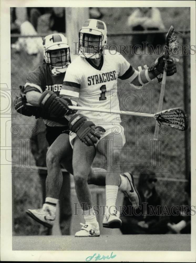 1988 Press Photo Syracuse University Lacrosse Player at Game- Historic Images