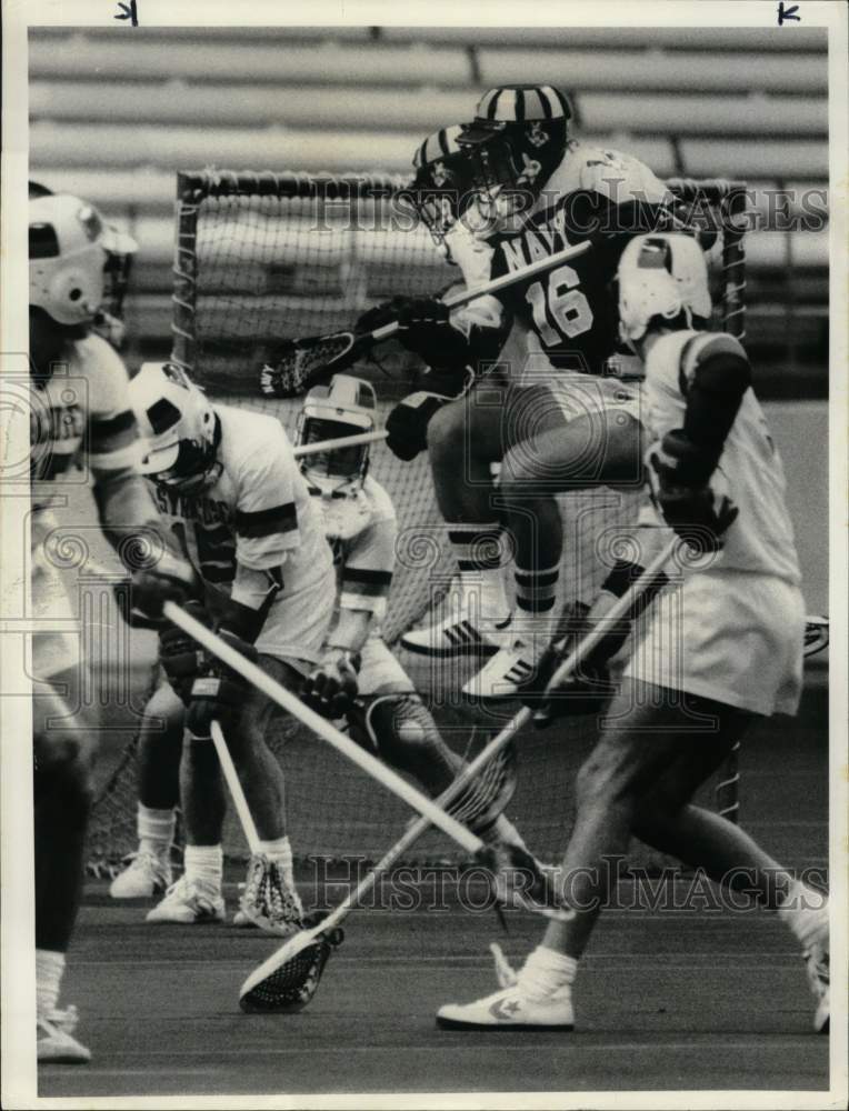 1983 Press Photo Lacrosse Game with Syracuse University and Navy- Historic Images