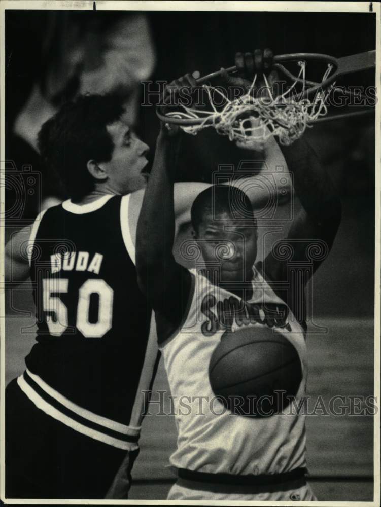 1987 Press Photo Derrick Coleman, Syracuse University Basketball Player- Historic Images