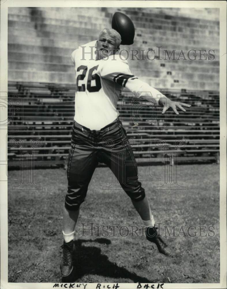 Press Photo Mickey Rich, Football Player- Historic Images