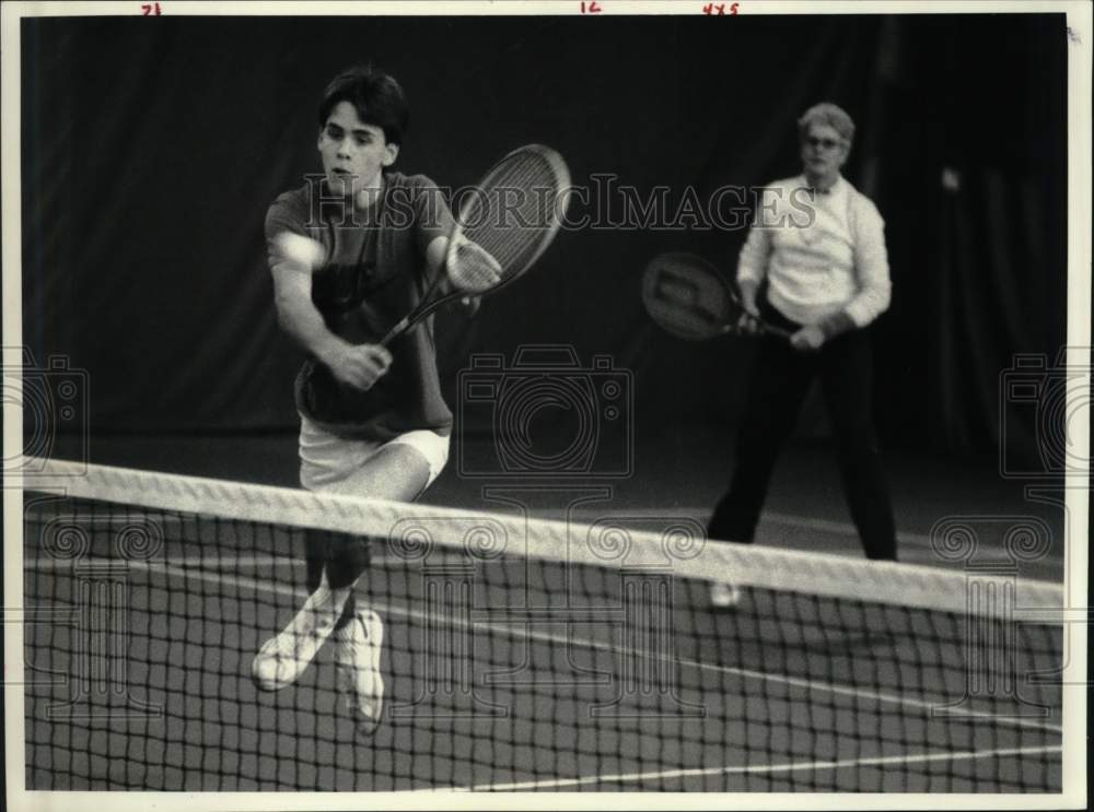 1984 Press Photo Mark Hertz and Lee Burling in Tennis Mixed Doubles Finals- Historic Images