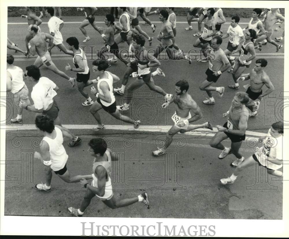 1991 Press Photo Arthritis Foundation "The Great Race" Runners in Owasco- Historic Images