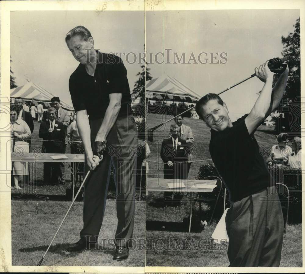 1963 Press Photo Maestro Lawrence Welk Golfing at Bel-Air Country Club- Historic Images