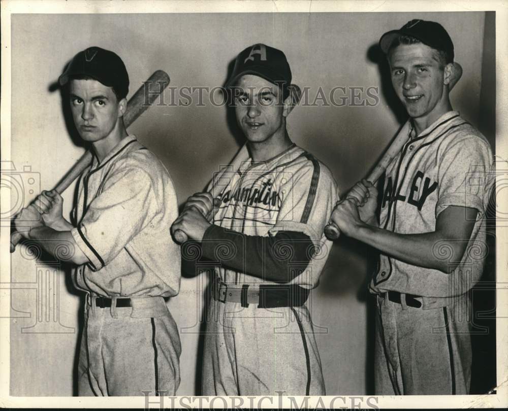 1949 Press Photo Syracuse Baseball Players Pete Coot, Leo Napolitano, Bob Schalk- Historic Images