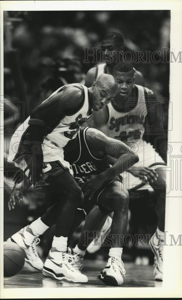 1990 Press Photo Syracuse University&#39;s Stephen Thompson in Syracuse Opener- Historic Images